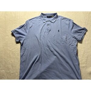Polo Ralph Lauren Cotton Blue Polo Shirt Size Men's XXL Short Sleeve